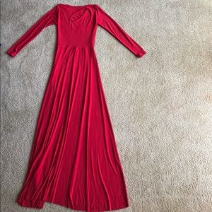 Red Keyhole prom dress